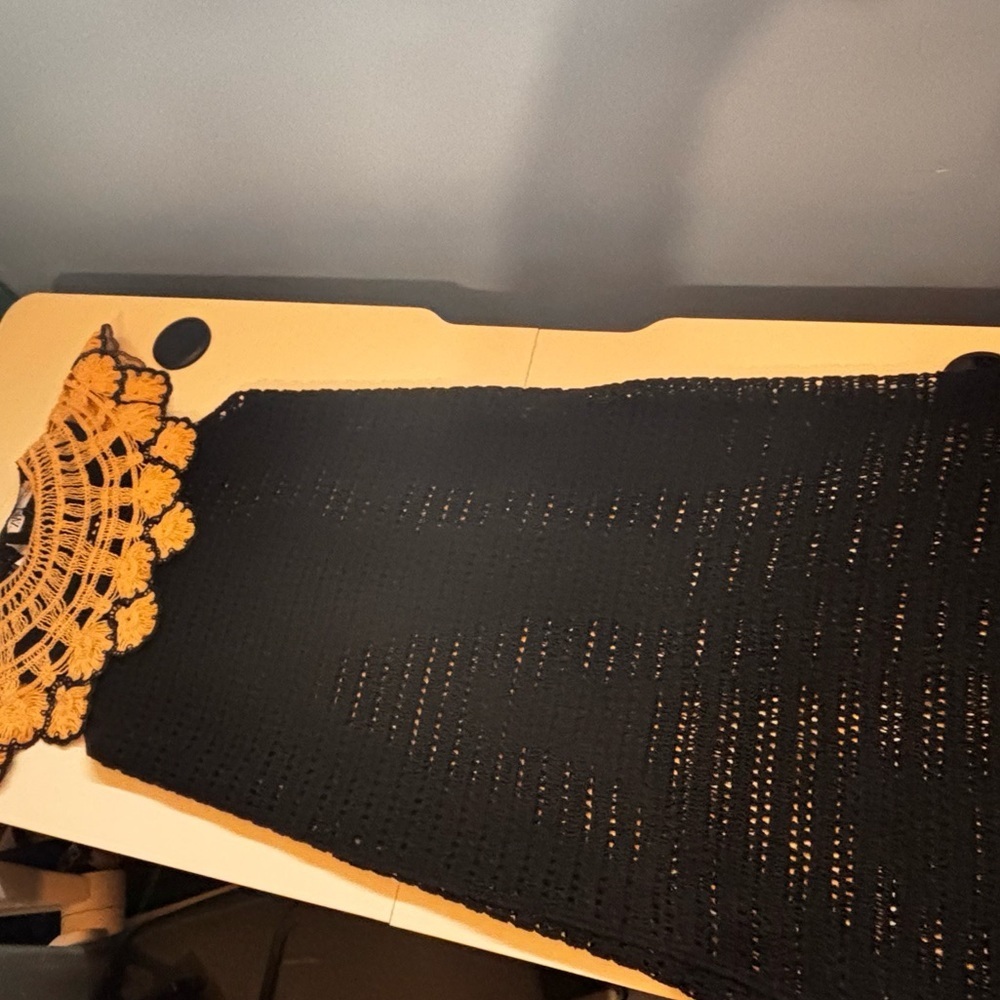 NWT Zara Limited Edition Black Crochet Dress with gold Accents XS/S - Picture 9 of 9